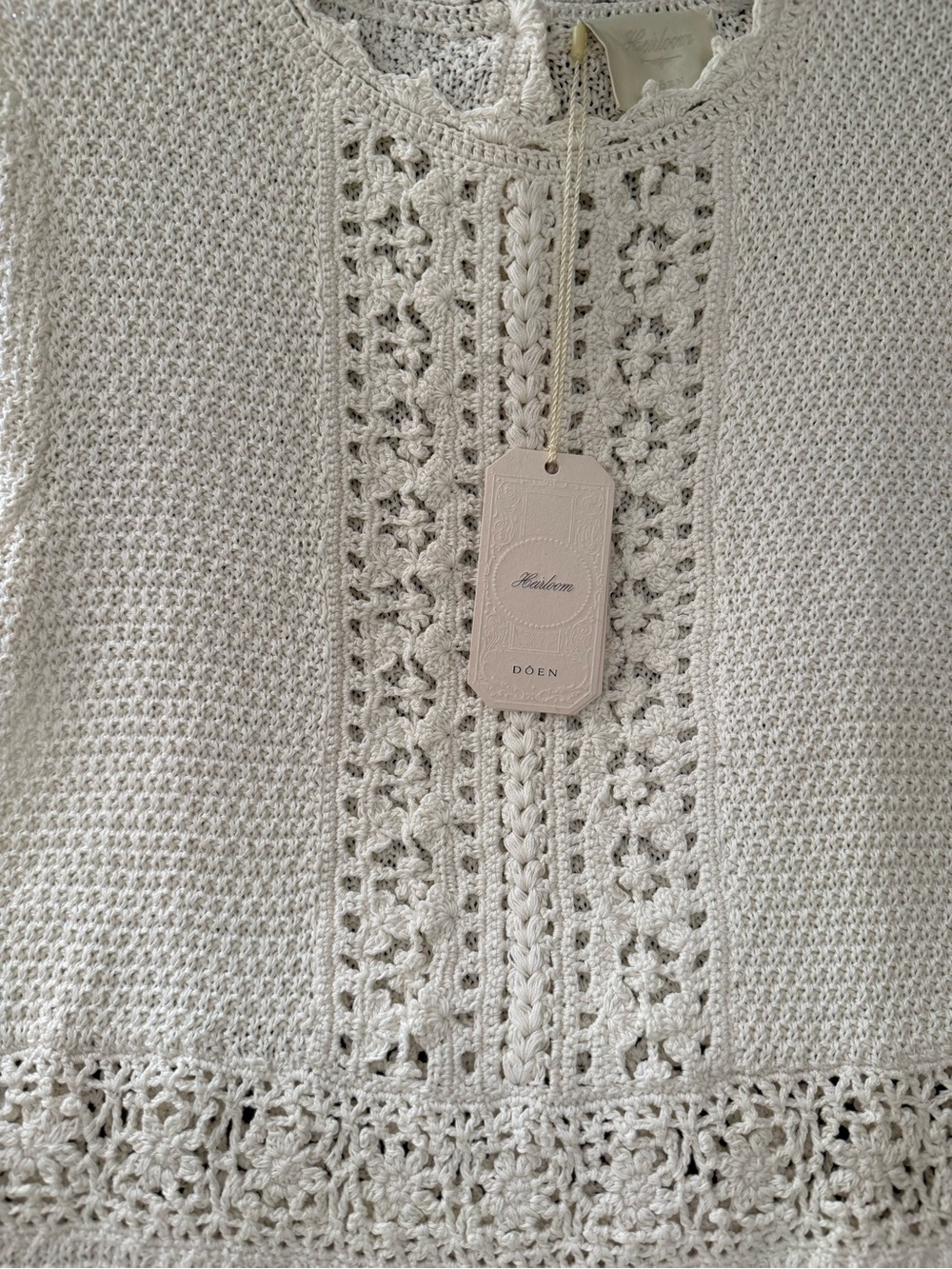 DÔEN Heirloom Bathilde Crochet Mini Dress - Size M - Picture 5 of 9
